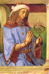 Claudius Ptolemäus – Fresko von Joos van Wassenhove (c. 1475)